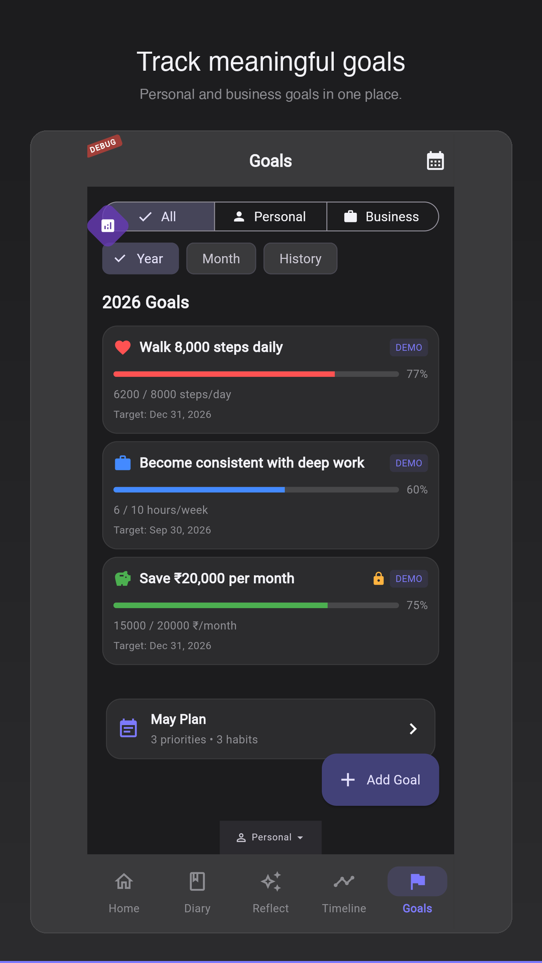 A private journal app for founders who think in public but need a private system